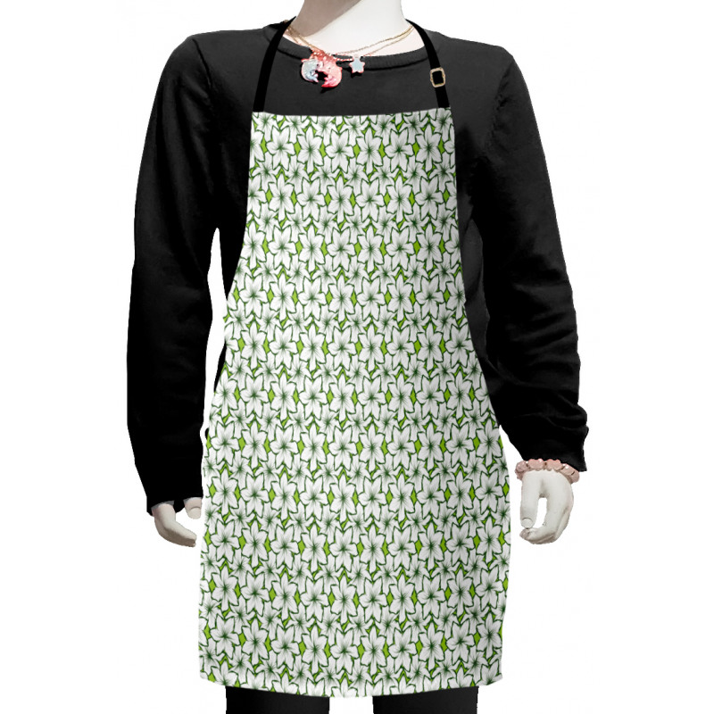 Nature Outline Flower Petals Kids Apron