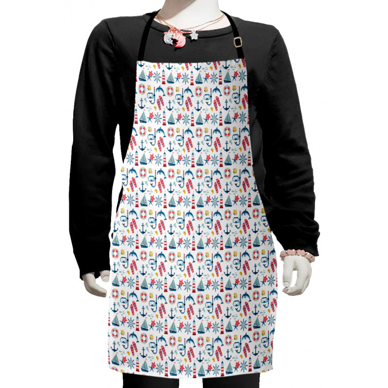 Repetitive Marine Items Kids Apron