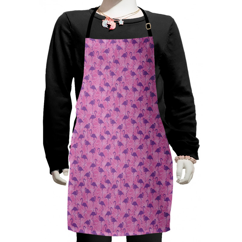 Flamingos on Leaves Kids Apron