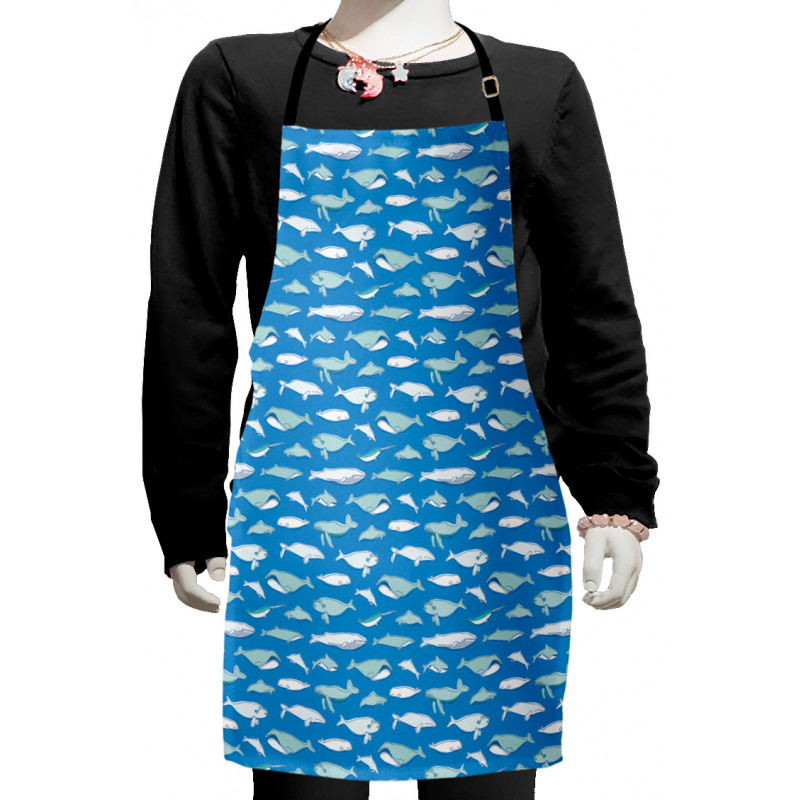 Mammal Fish Breeds on Blue Kids Apron