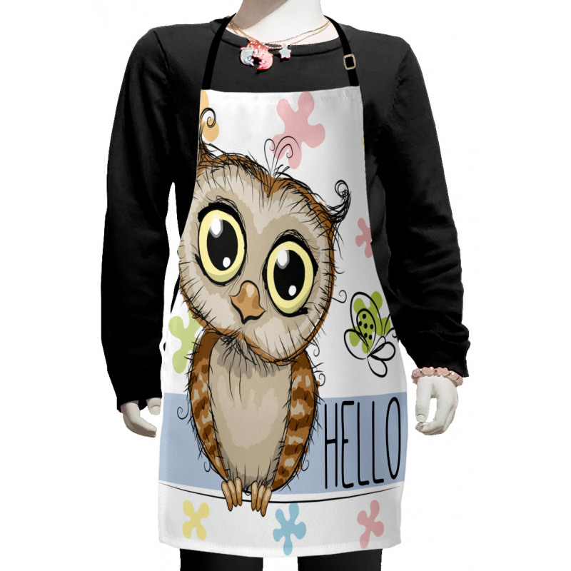 Cartoon Butterfly Hello Kids Apron