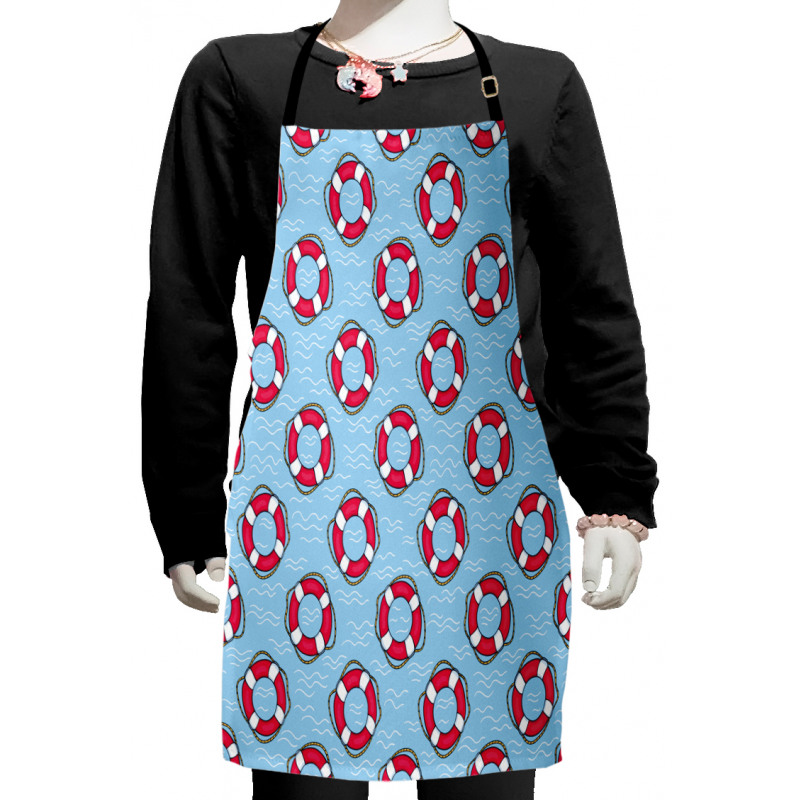 Lifebuoys in Ocean Kids Apron