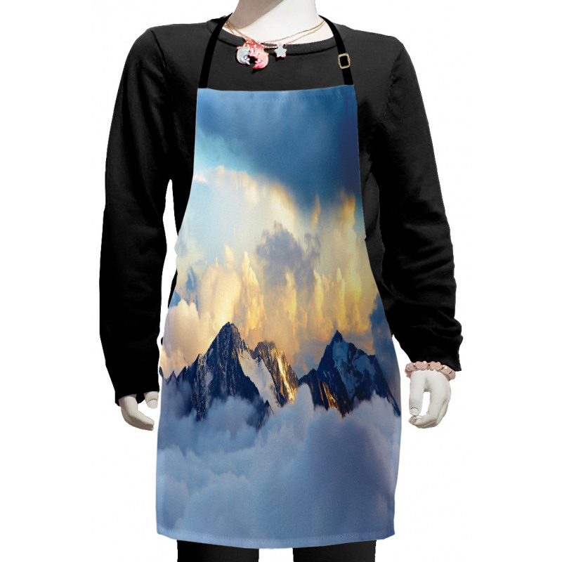 Snowy and Cloudy Peak Kids Apron