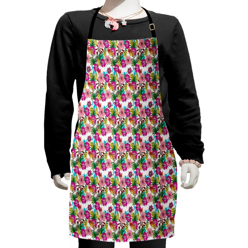 Tropical Hawai Flowers Kids Apron