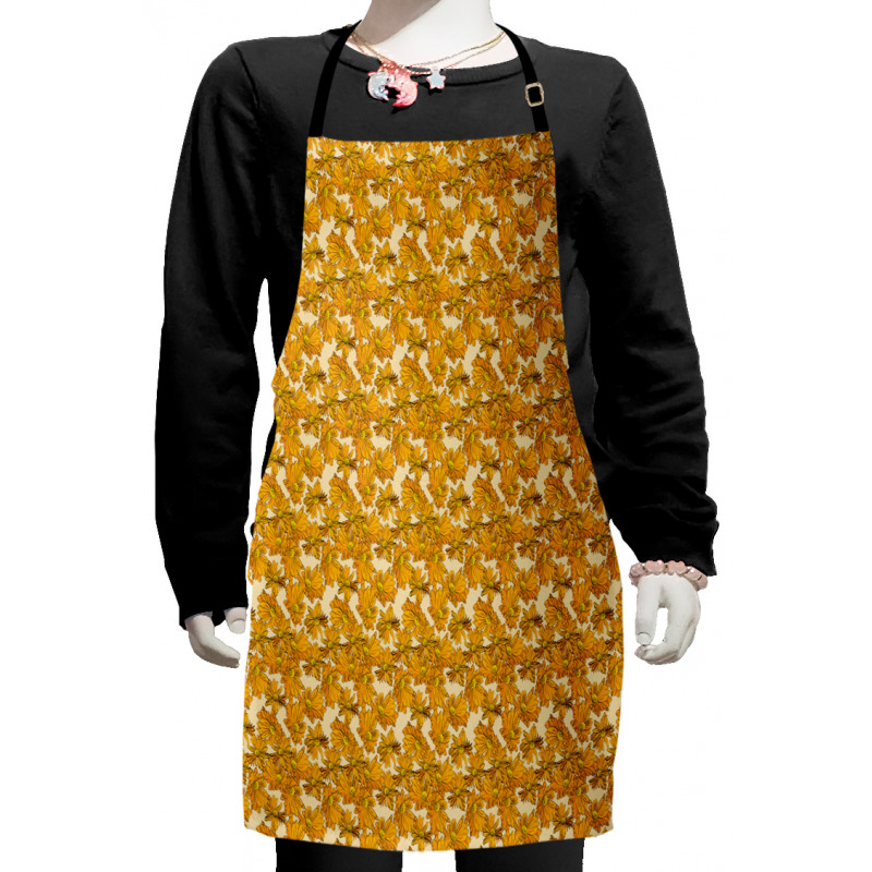 Chrysanthemums Sketchy Look Kids Apron