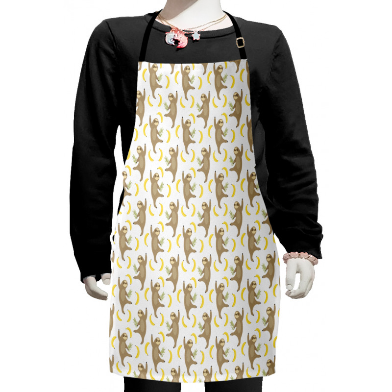 Tropical Sloths and Bananas Kids Apron