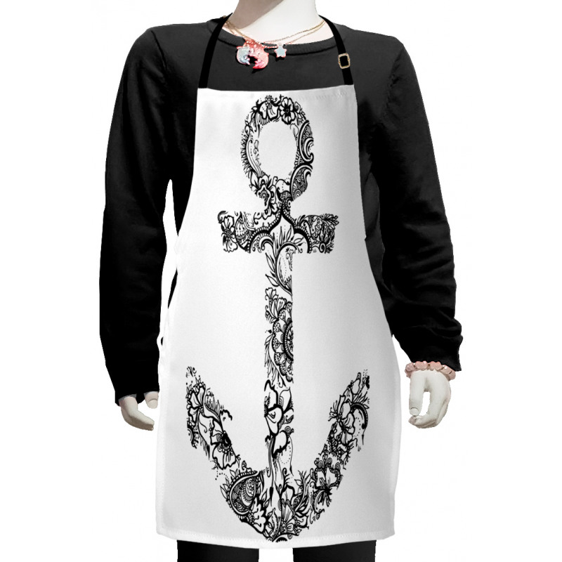 Anchor Shape Flower Kids Apron