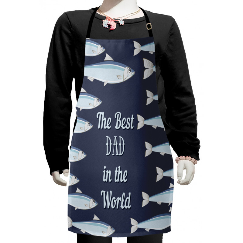 Horizontal Fish Motifs Kids Apron