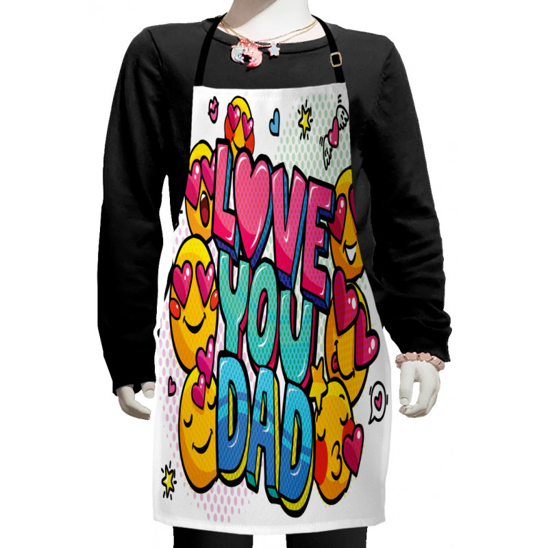 Emoji Smileys Love Dad Kids Apron