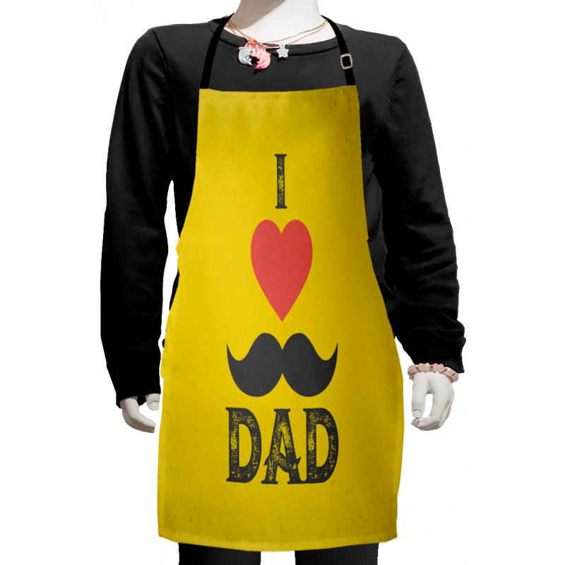 Grunge Heart Mustache Kids Apron