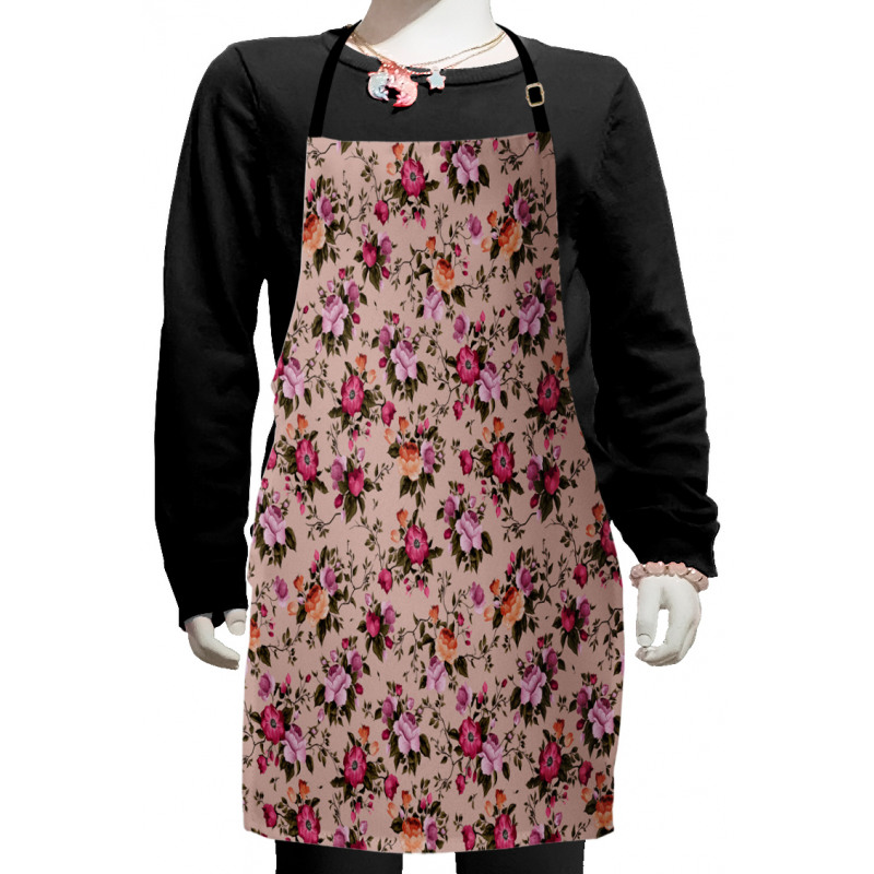 Floral Pattern with Rose Kids Apron