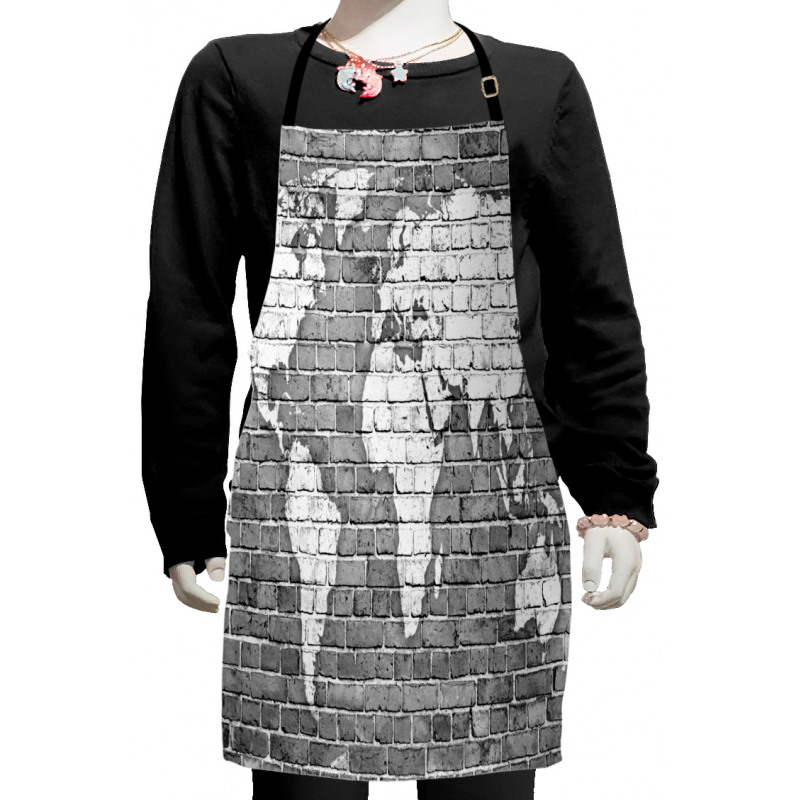 World Map on Old Brick Kids Apron