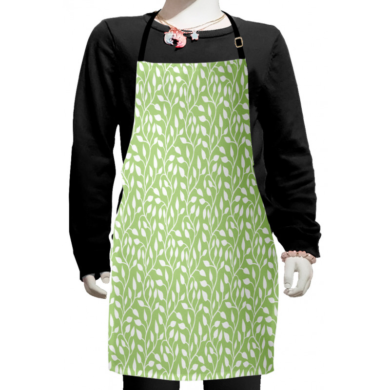 Modern Leaf Pattern Kids Apron