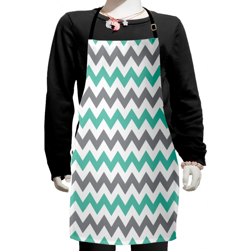 Geometric Wavy Zigzag Kids Apron