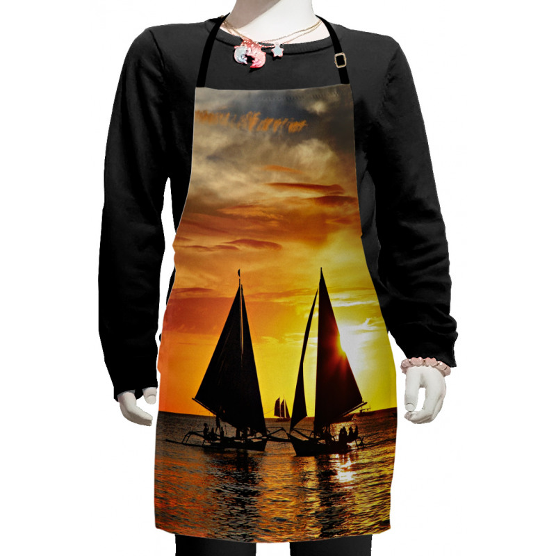 Romantic Sunset Sail Kids Apron