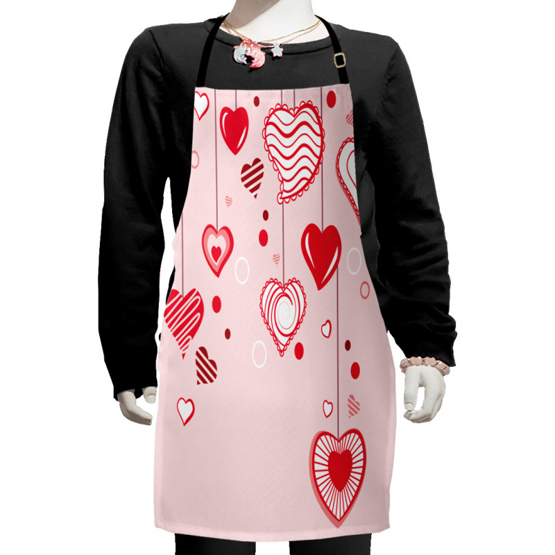 Contour Hearts Lines Kids Apron