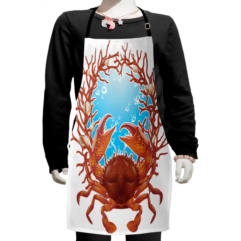 Seashells and Red Coral Kids Apron