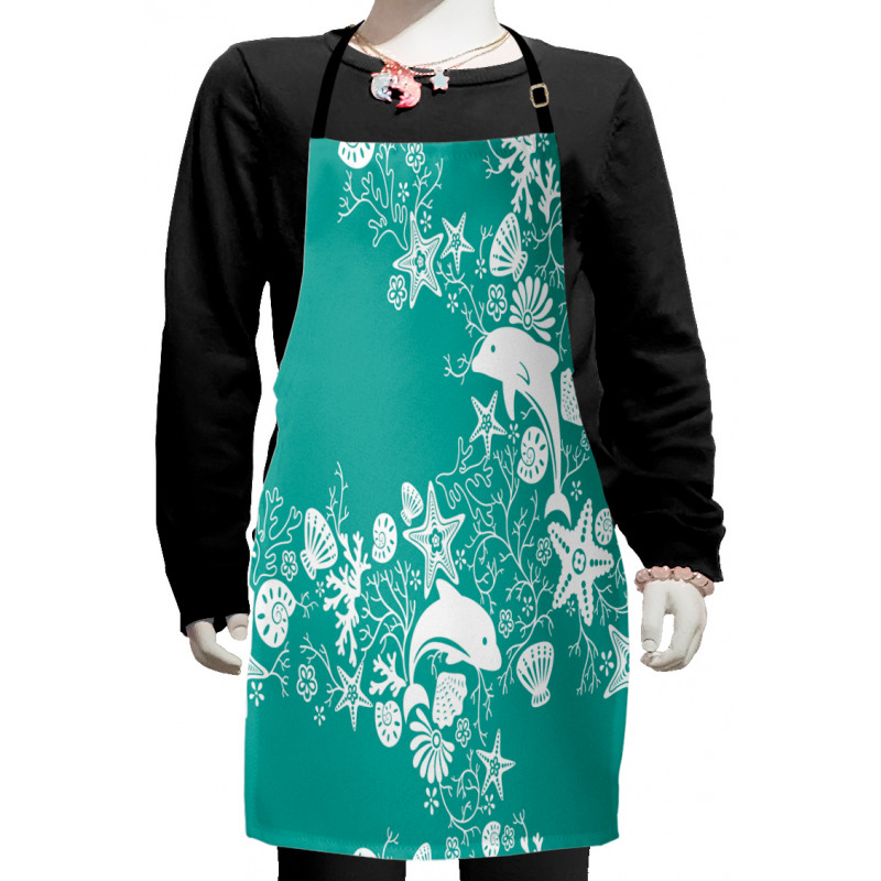 Dolphins and Flowers Kids Apron