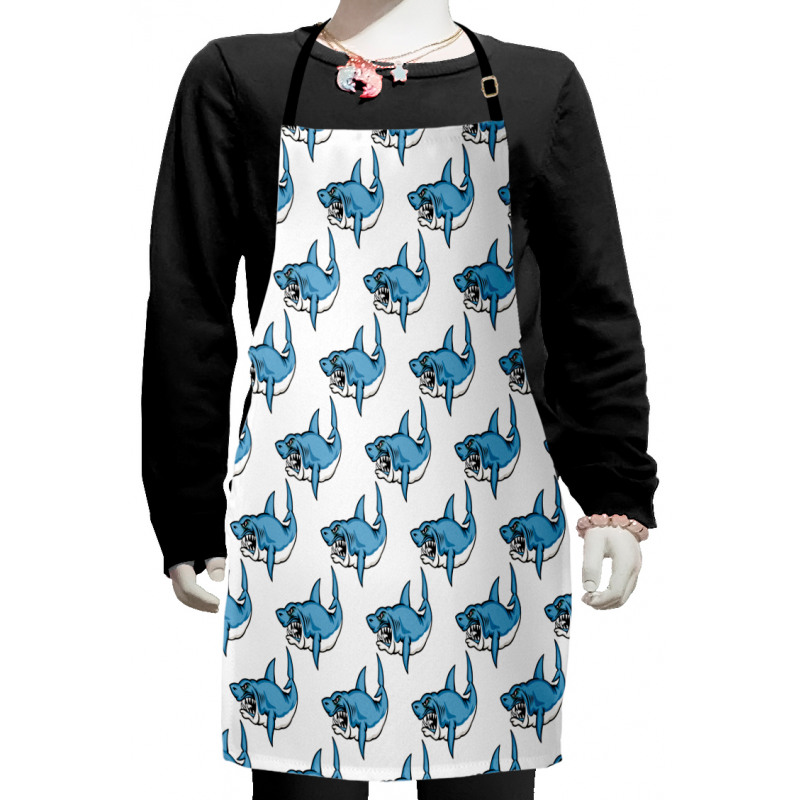 Sea Fierce Wild Shark Kids Apron