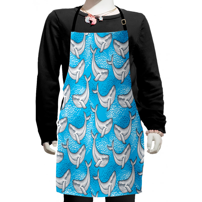 Dotted Whale Sea Ocean Kids Apron