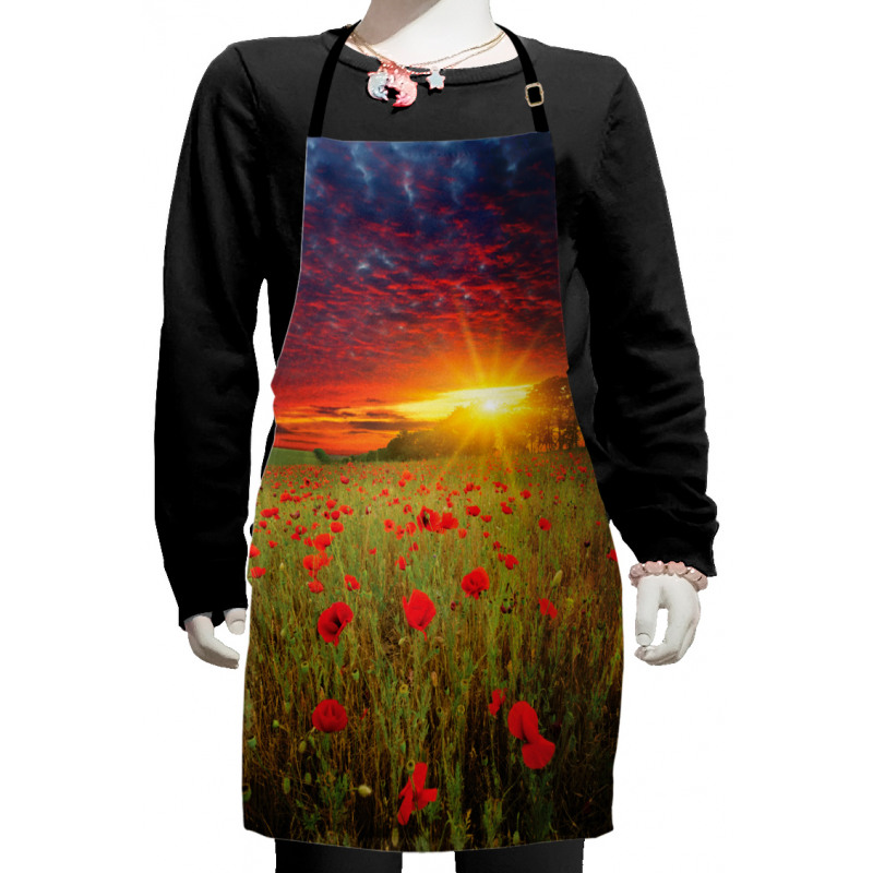 Meadow Poppies Sky Kids Apron