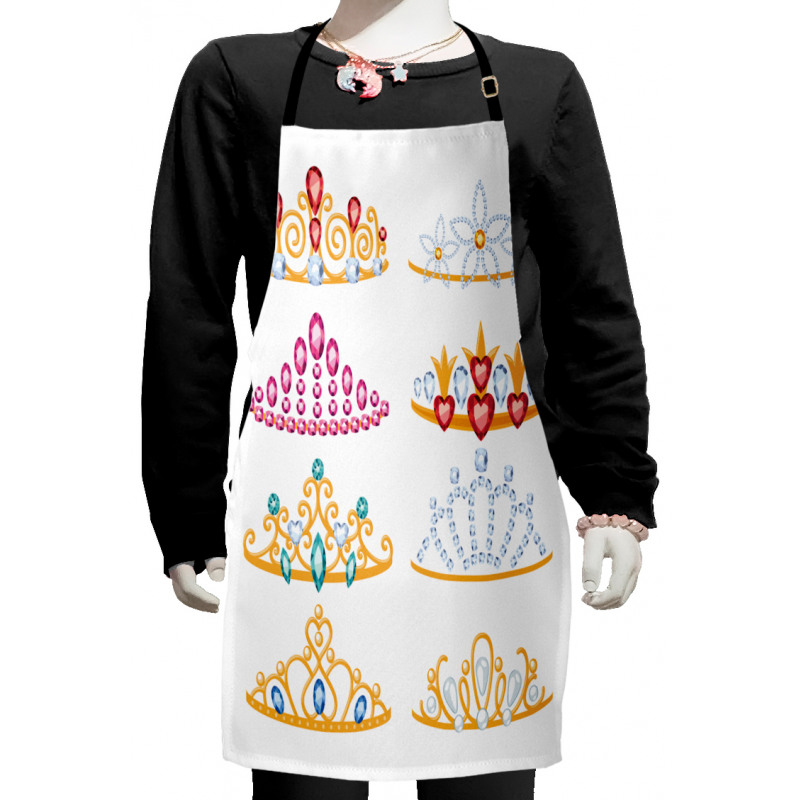 Golden Gemstones Tiaras Kids Apron