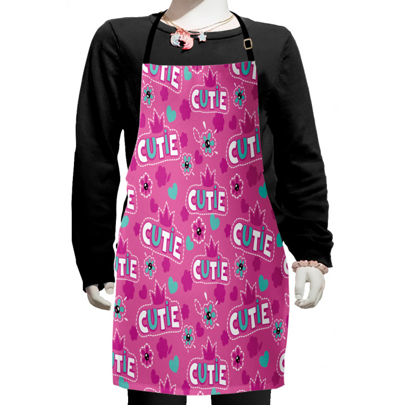 Crown Pattern Flower Kids Apron