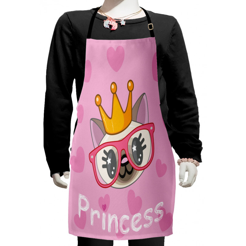 Happy Princess Cat Kids Apron