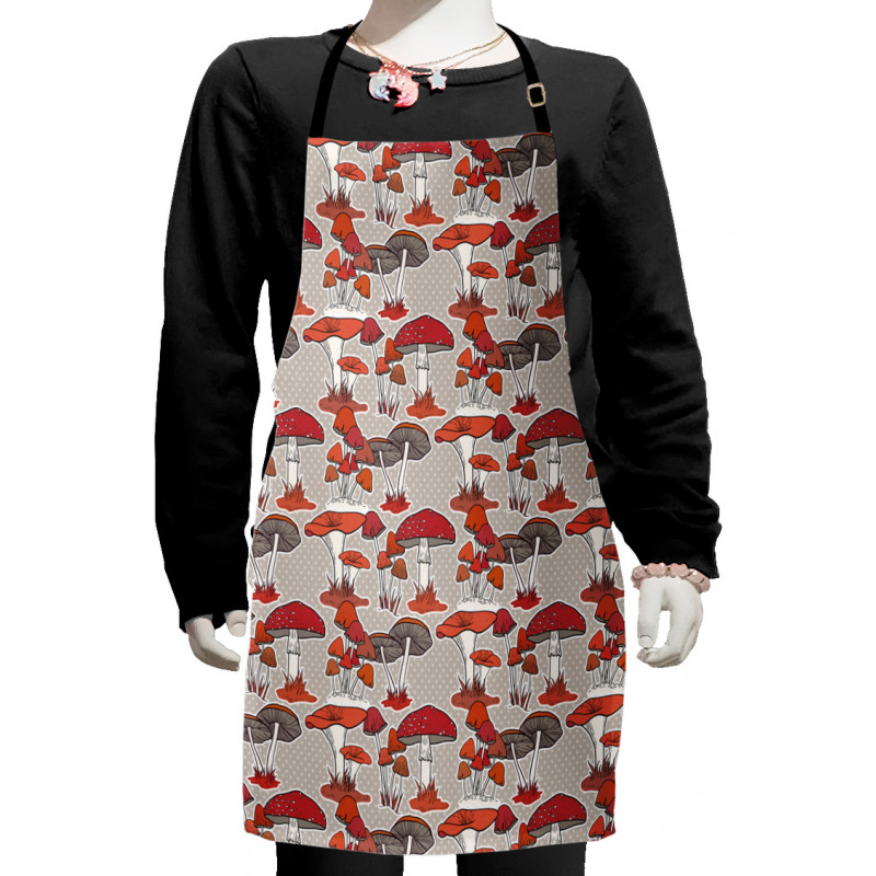 Jungle Fall Mushrooms Kids Apron