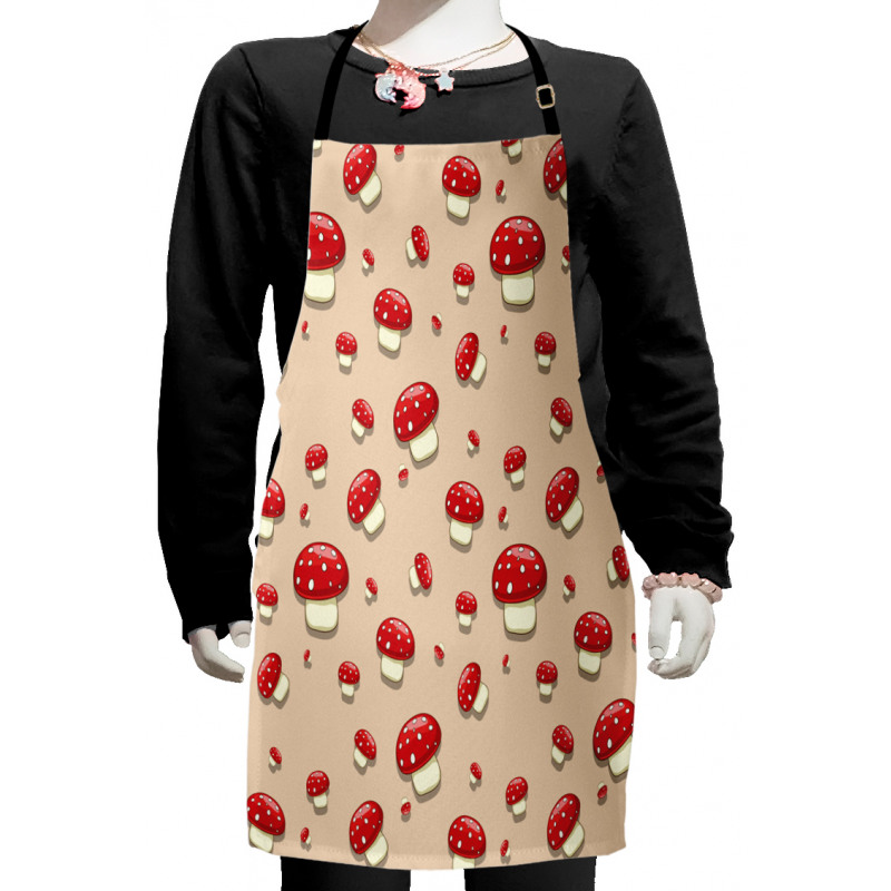 Cartoon Mushrooms Kids Apron