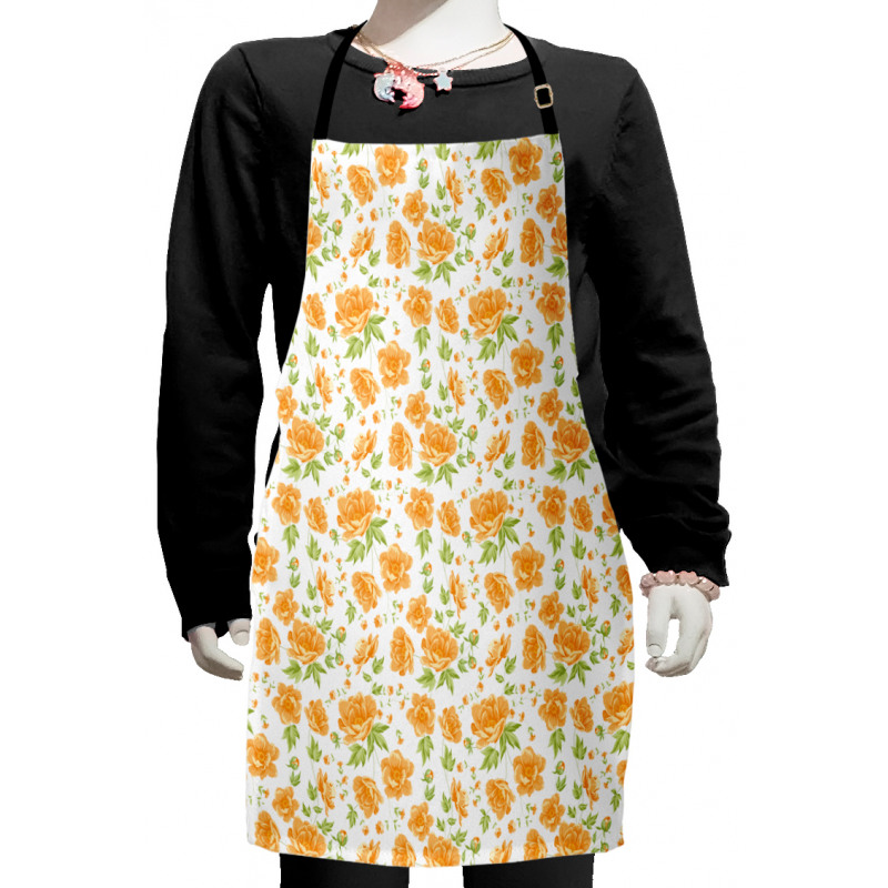 Floral Peony Bouquets Kids Apron