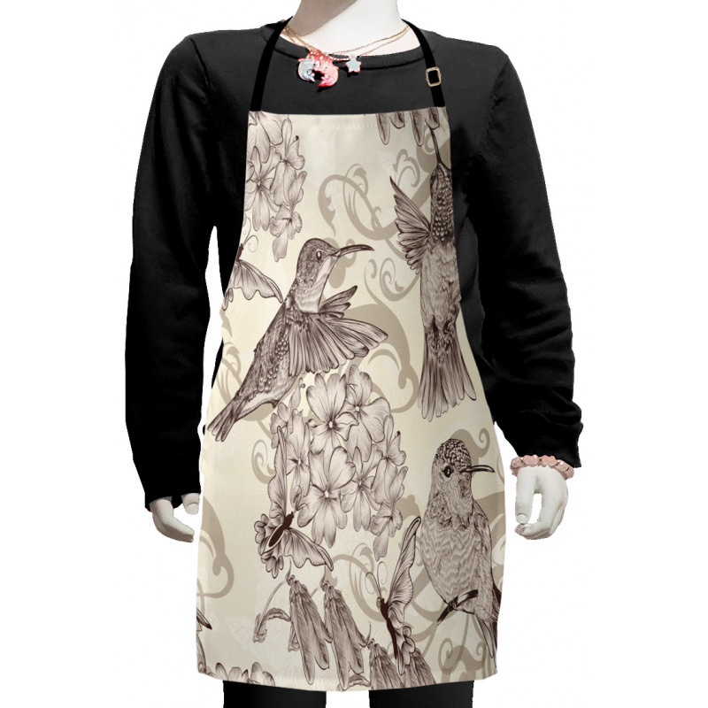 Old Birds and Flowers Kids Apron