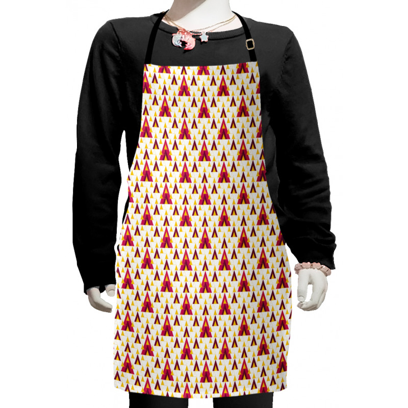 Symmetric Grid Triangles Kids Apron