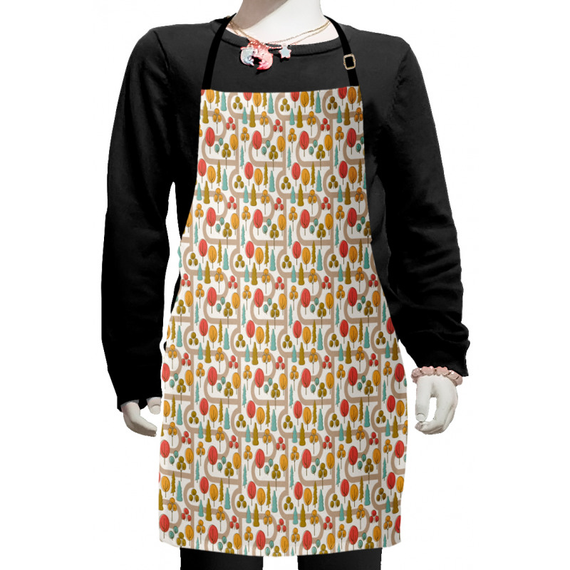 Abstract Trees and Roads Kids Apron