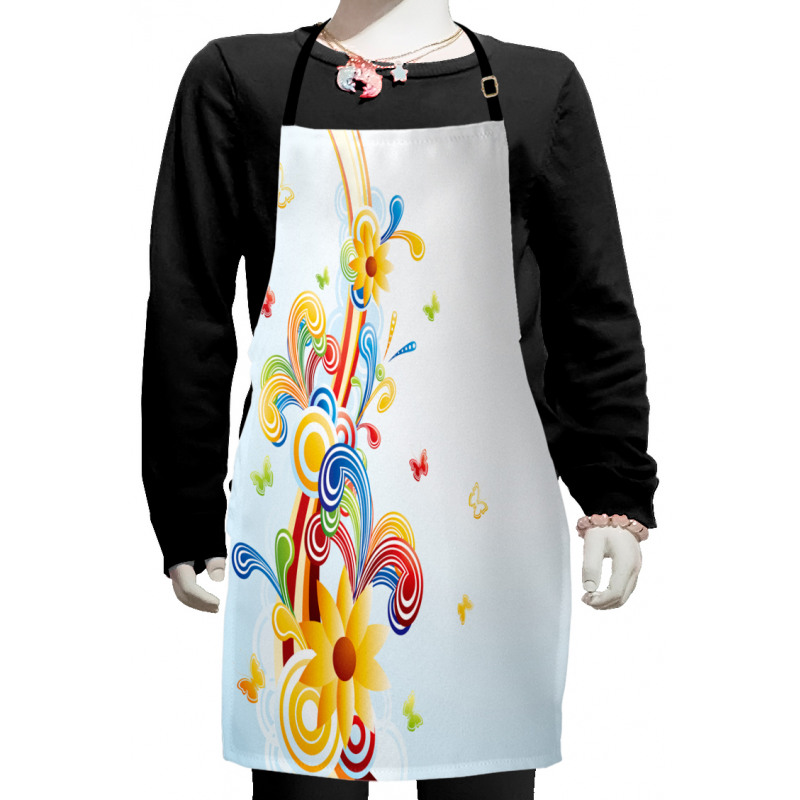 Funky Vertical Wave Kids Apron