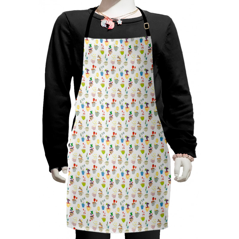 Various Cups and Fruits Kids Apron