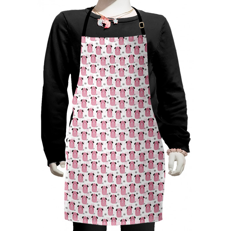 Pigs Polka Dots Lines Kids Apron