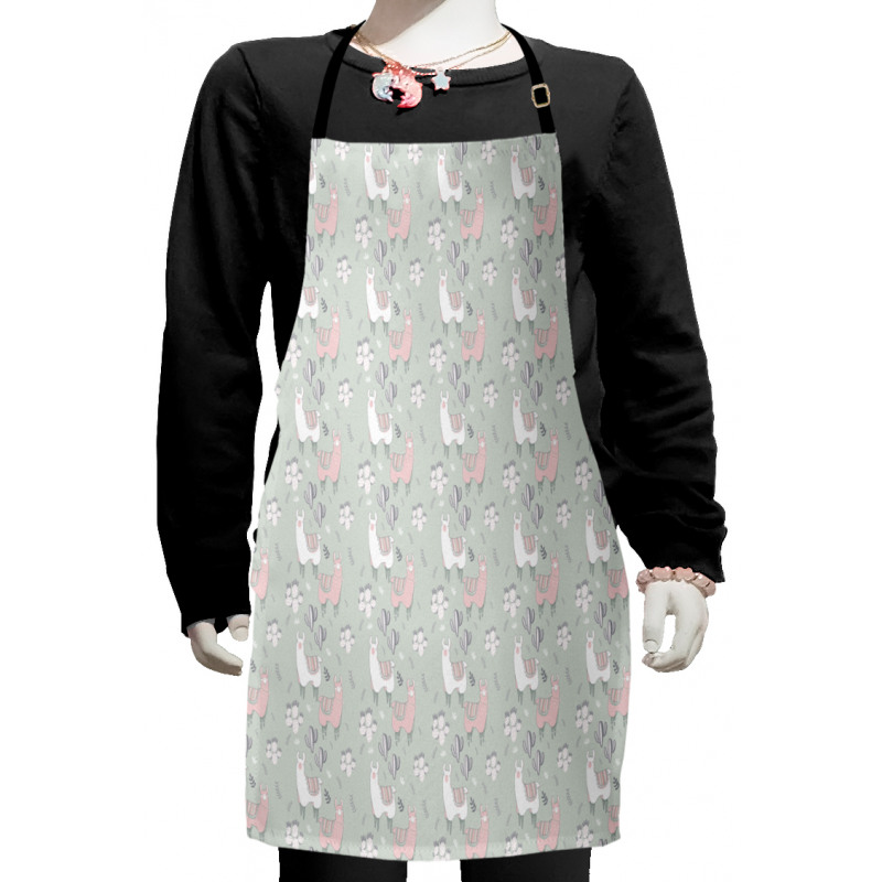 Llama in Cartoon Style Kids Apron