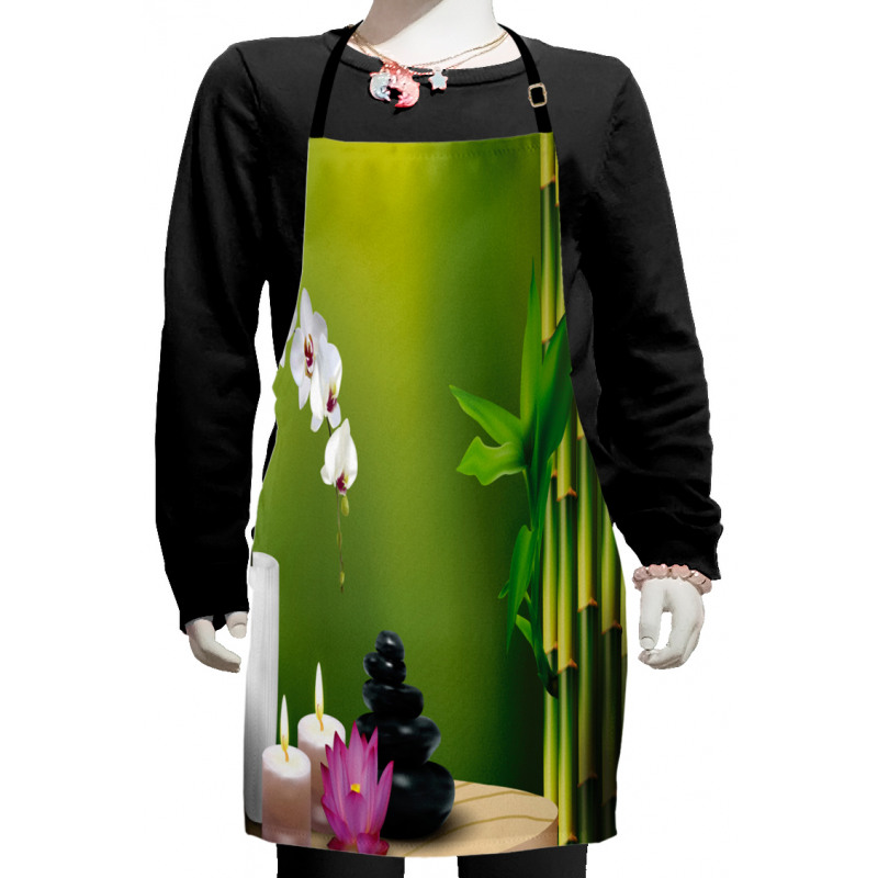 Bamboo Flower Orchid Stone Kids Apron