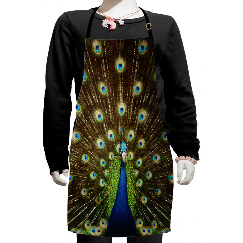 Peacock with Feathers Kids Apron