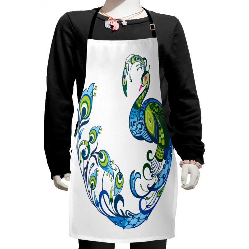 Colorful Peacock Tropic Kids Apron