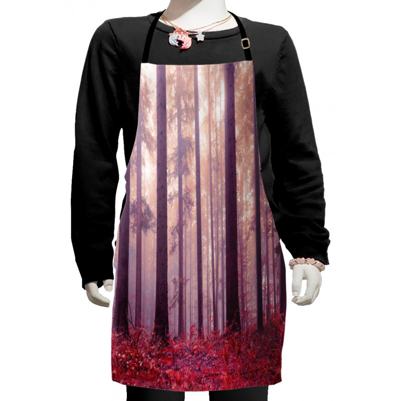 Trees Foggy Sunlight Kids Apron