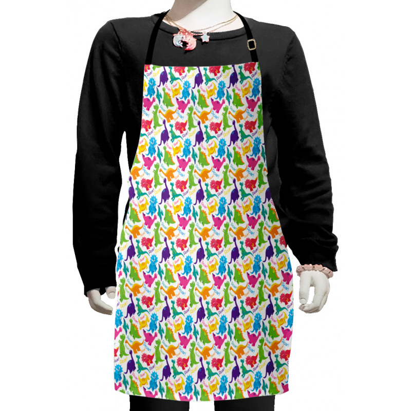 Wild Dinosaur Cartoon Kids Apron