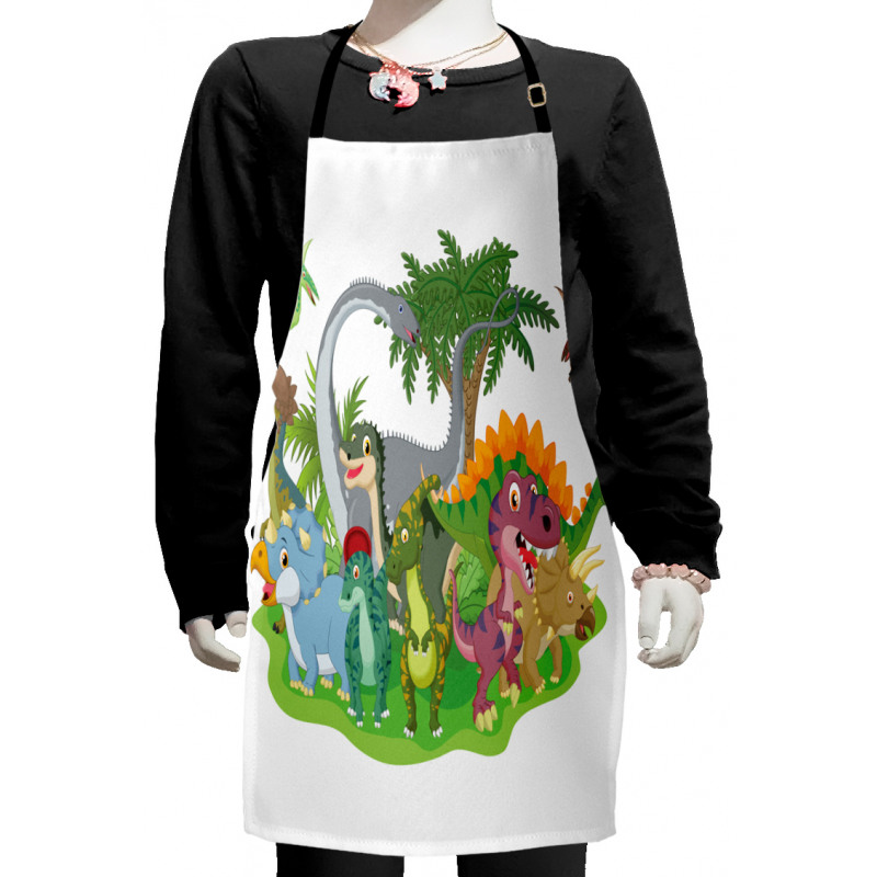 Cartoon Group Dinosaur Kids Apron