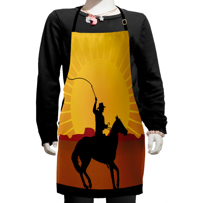 Cowboy on Horse Shade Kids Apron