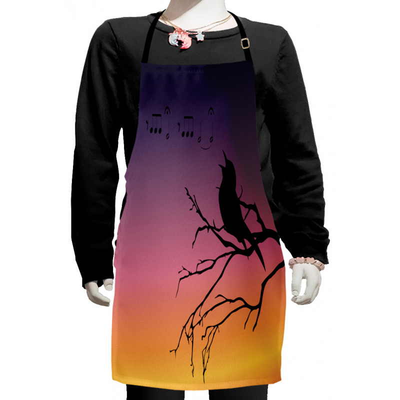 Gradient Sunrise Bird Kids Apron