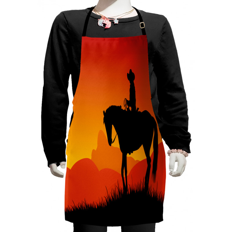 Lonely Cowboy Horseback Kids Apron