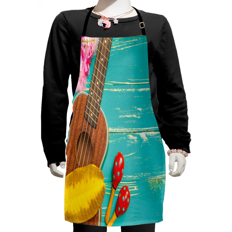 Hawaiian Summer Ukulele Kids Apron