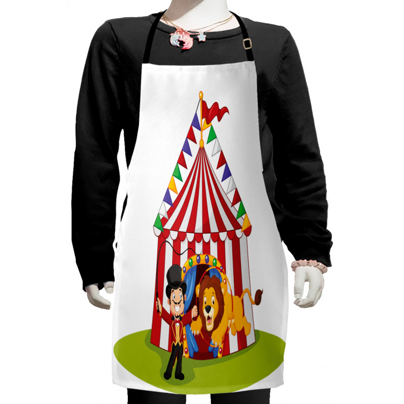 Cartoon Lion Jumping Ring Kids Apron