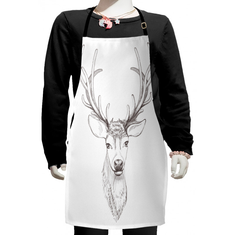 Sketch of Deer Head Kids Apron